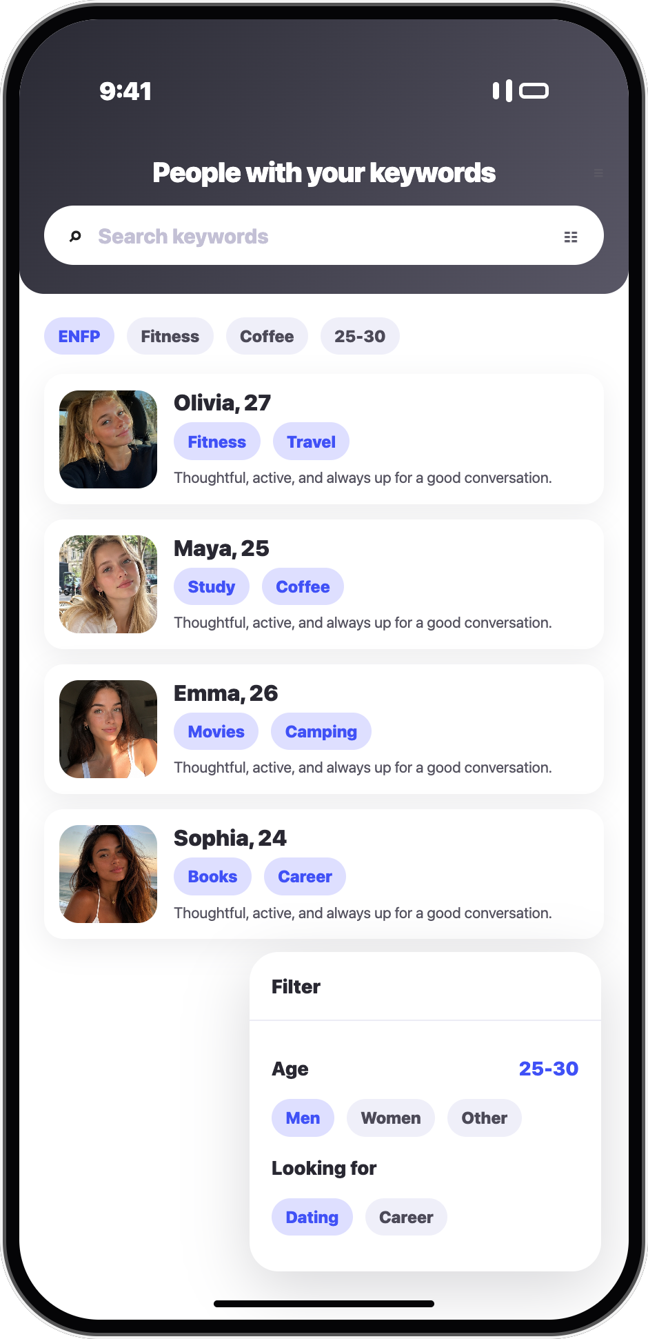 Cosmonauts who share your keywords